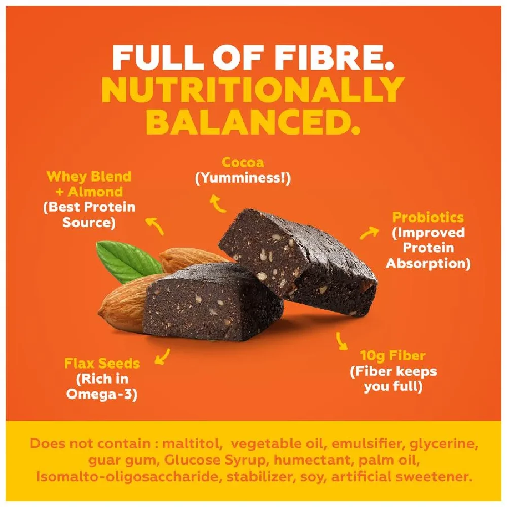 Yoga Bar 20g Protein Bar - Almond Fudge, No Added Sugar, Loaded With Fibre, 70g-7.webp